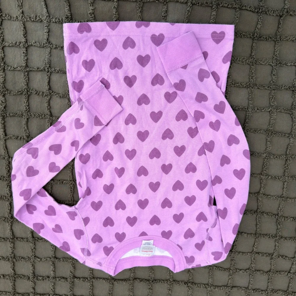Hanna Andersson Pajama Set Kids 8 Heart Print Snug Fit Organic Cotton